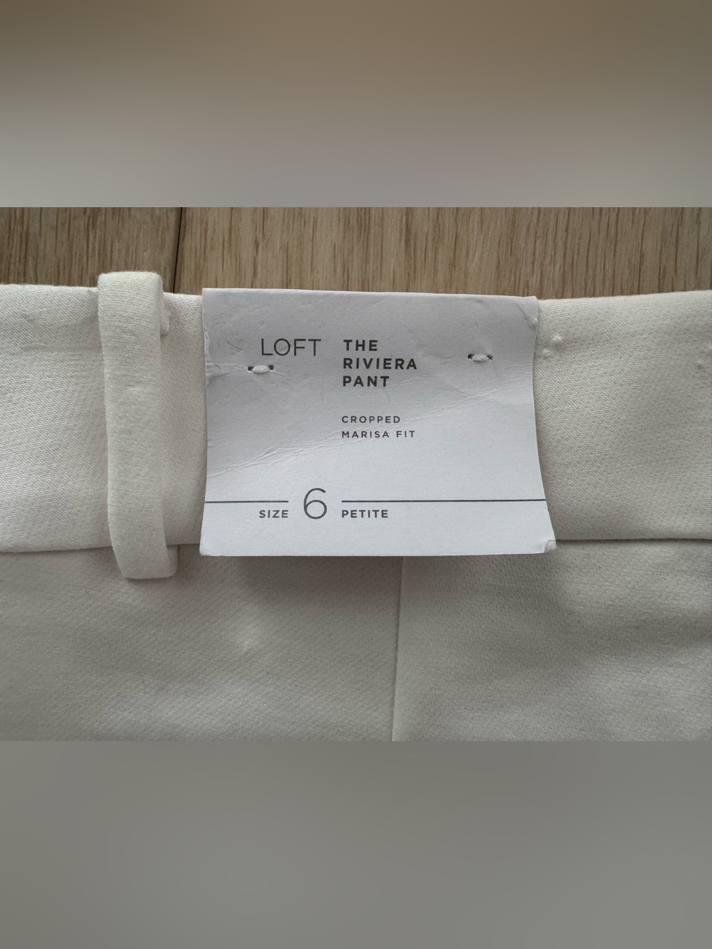 LOFT Riviera Pants White 6 Petite Cropped Marisa Fit Stretch New w/ tags NWT - Picture 15 of 16